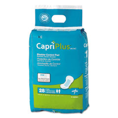 Capri Plus Bladder Control Pads, Regular, 5.5" x 10.5", 28/Pack, 12/Carton
