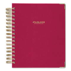 AT-A-GLANCE® Harmony Daily Hardcover Planner, 8.75 x 7, Berry Cover,