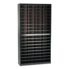 Safco® Steel/Fiberboard E-Z Stor Sorter, 72 Compartments, 37.5 x 12.75 x 71, Black